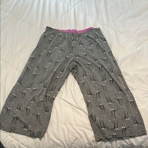 Gray Cat Print Kids Pajama Pants